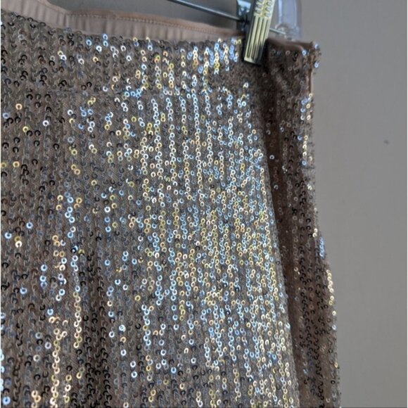 NWT Skies are Blue sequin silver sequin pants with nude base - Picture 6 of 10